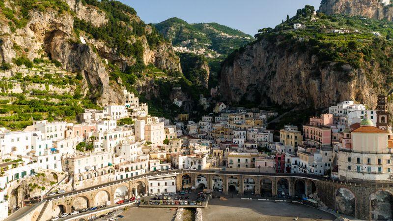 Colorful town along the Amalfi Coast, connecting Italian heritage to the present day